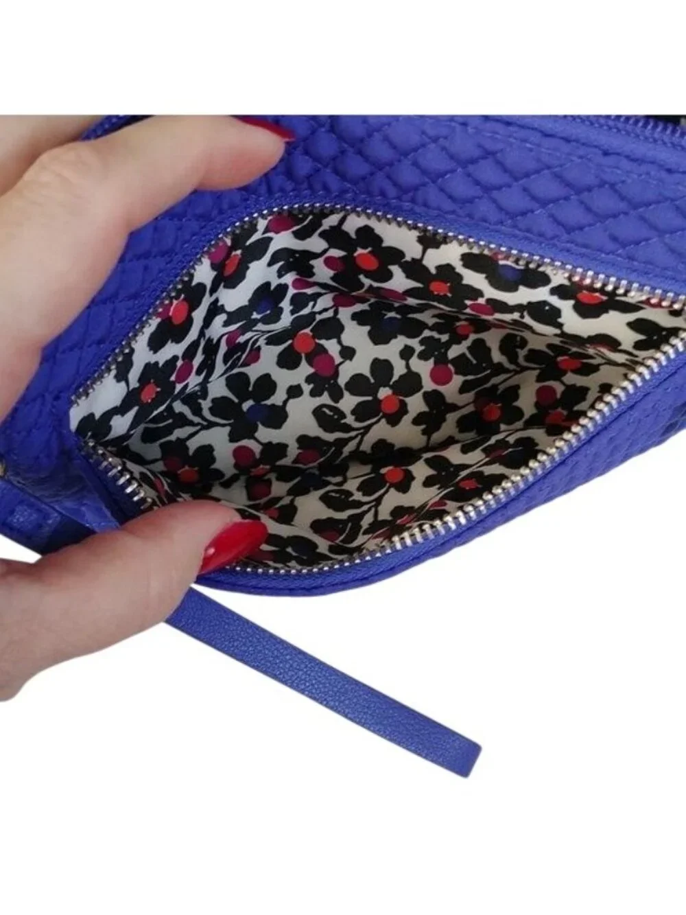 Vera Bradley Iconic Microfiber Pouch Wristlet, Gage Blue - Picture 3 of 4